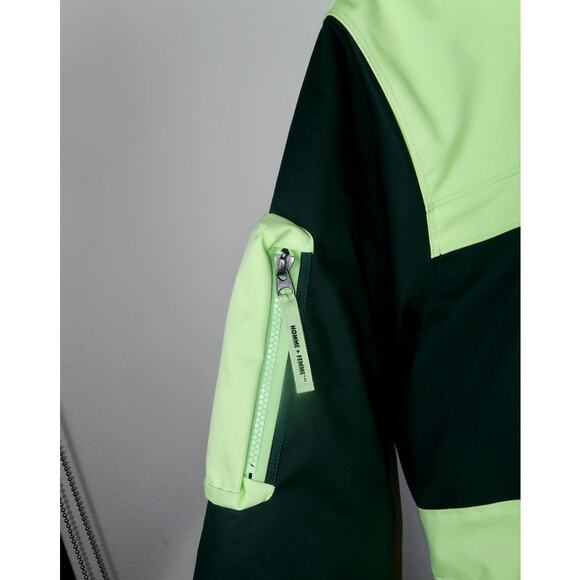 Eddie Bauer X Homme Femme Down Shell Jacket Dark Neon Green Mens Small Outerwear - Picture 3 of 6